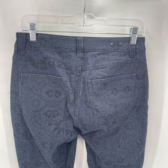 Cabi Womens Curvy Skinny Jeans Stretch Floral Flower pattern Pocket Navy Blue bl - Picture 5 of 9